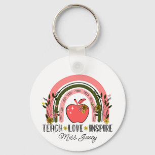 Live Love Teach Rainbow Teacher Appreciation Sleutelhanger