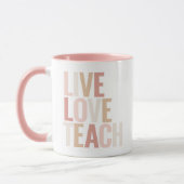 Live Love Teach roze leraar appreciatie Mok (Links)