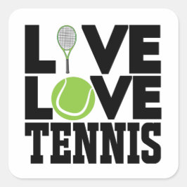 Live love Tennis Vierkante Sticker