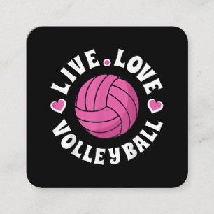 Live Love Volleyball for Women Girls Volleyball Fa Vierkante Visitekaartje