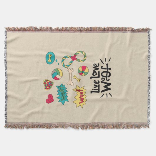 Live Love Wof Whimsical Woven Blanket Deken (Voorkant)