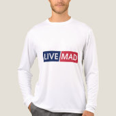 LIVE MAD – Bold Minimal Modern Typography Design Tri-Blend Shirt (Voorkant volledig)