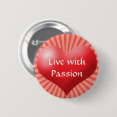 Live met passie-hartenpin-Button Ronde Button 5,7 Cm (Voorkant /achterkant)