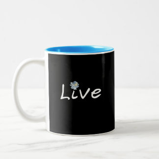 Live Minimalist Modern Zwart-wit 11oz Tweekleurige Koffiemok