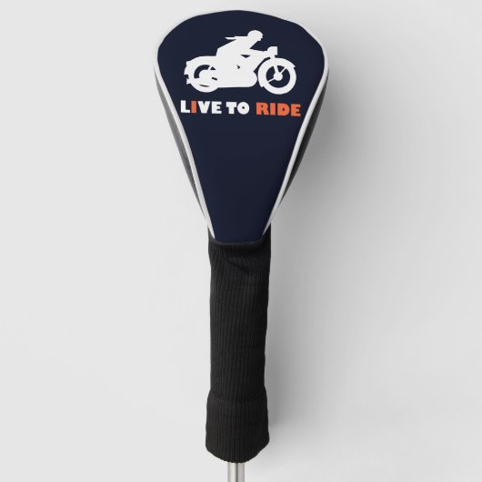 Live-motorfiets met motorfiets op motorfiets golfheadcover (Voorkant)