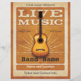 Live Music Acoustic Guitar Flyer