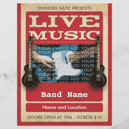 Live Music Band Photo Red Flyer