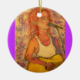 Live Music Girl Keramisch Ornament