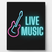 Live Music Neon Guitar Fotoplaat (Voorkant)