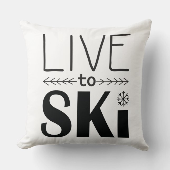 Live naar Ski kussen - wit (Voorkant)