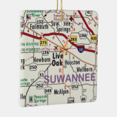 Live Oak Florida Map Keramisch Ornament (Rechts)