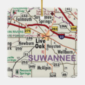 Live Oak Florida Map Keramisch Ornament (Achterkant)
