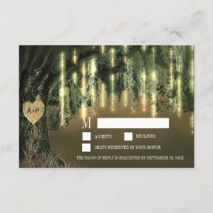 Live Oak Tree Spanish Moss Bruiloft RSVP Kaarten Kaartje