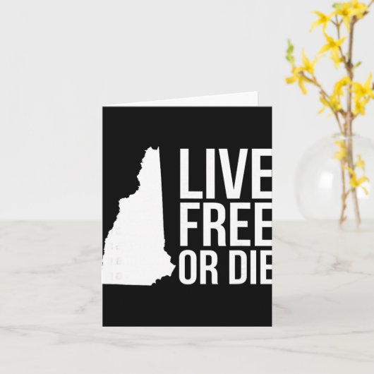 Live Or Die Nh Motto New Hampshire Map Kaart (Gele Bloem)