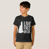 Live Or Die Nh Motto New Hampshire Map T-shirt (Voorkant volledig)