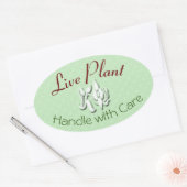 Live Plant Handle met waslabel Ovale Sticker (Envelop)