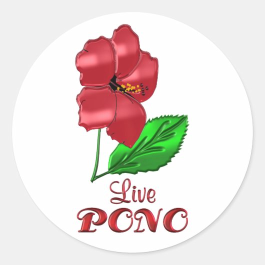 Live PONO Ronde Sticker (Voorkant)