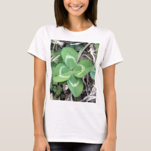 Live Real 4 Leaf Clover-foto T-shirt