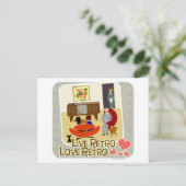 Live Retro Love Retro Slogan Briefkaart (Staand voorkant)