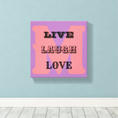 LIVE RIGH LOVE MONOGRAM Étiquette toile (Insitu (Plancher de Bois))