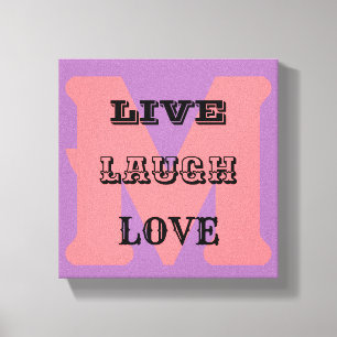 LIVE RIGH LOVE MONOGRAM Étiquette toile