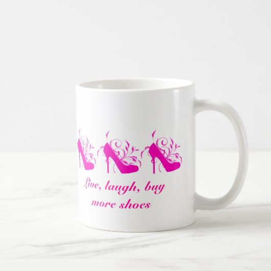 Live, Rire, Acheter Plus De Chaussures Mug (Droite)