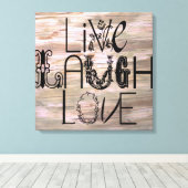 Live rire amour bois rustique panneau en toile mur (Insitu (Plancher de Bois))