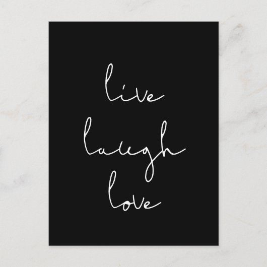 Live rire amour carte postale noire (Devant)