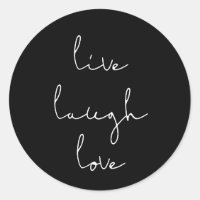 Live rire amour noir autocollant