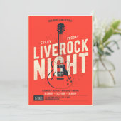 Live rock nuit musique promotion flyer Faire-part (Debout devant)