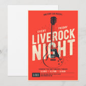 Live rock nuit musique promotion flyer Faire-part (Devant / Derrière)
