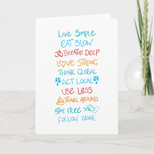 Live Simple 2 Bedankkaart (Voorkant)