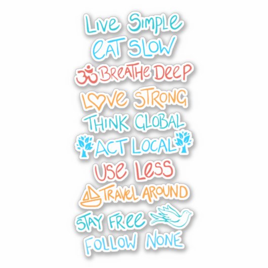 Live Simple 2 Sticker (Voorkant)