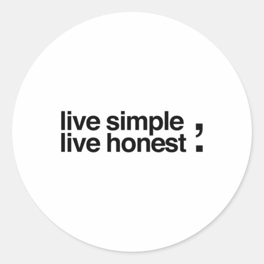 Live Simple Ronde Sticker (Voorkant)