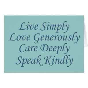 Live Simply bleu