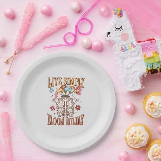 Live Simply, Bloom Willy Papieren Bordje (Feest)