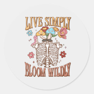 Live Simply, Bloom Willy Ronde Sticker