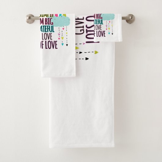Live Simply Dream Big Wees dankbaar Geef liefde Bad Handdoek (Insitu)
