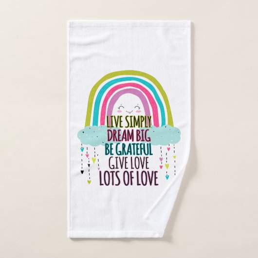 Live Simply Dream Big Wees dankbaar Geef liefde Bad Handdoek (Handdoek)