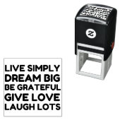 Live Simply Dream Big Wees dankbaar Zelfinktende Stempel (In situ)
