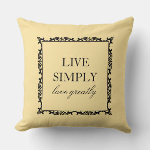 Live Simply Love Zeer mooie citaat Elegante Typogr Kussen