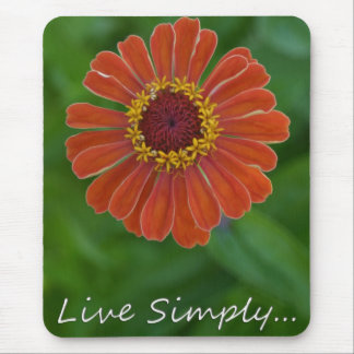 Live Simply Oranje Zinnia Flower mousepad Muismat