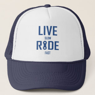 Live Slow Ride Fast Cycling Trucker Pet