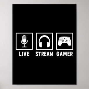 Live Stream Gamer Videogame Online Game Live Store Poster