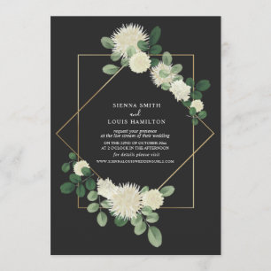 Live Stream Virtual Wedding Floral Botanisch Grijs Kaart