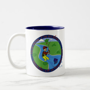Live stream vissen Twee-Tone koffie mok