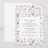 Live Stream Wedding Paarse Cassis Terrazzo Kaart (Voorkant / Achterkant)