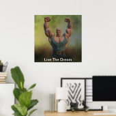 Live The Dream Weightlifter Poster (Bureau à domicile)