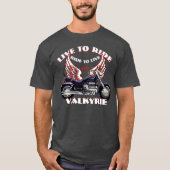 Live to Ride F6 Valkyrie-motorfietsontwerp - Rood T-shirt (Voorkant)