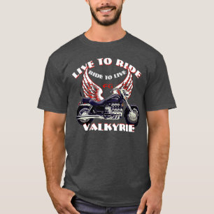 Live to Ride F6 Valkyrie-motorfietsontwerp - Rood T-shirt